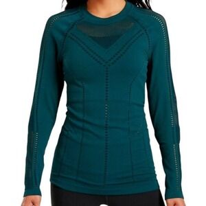 ATHLETA Oxygen Long Sleeve Activewear Top Nordic Teal Yoga Breathable Size XS